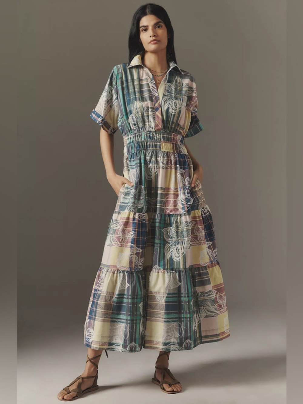 NWT Size L - The Somerset Maxi Shirt Dress w Pockets 100% Cotton (NWT US$ 168)